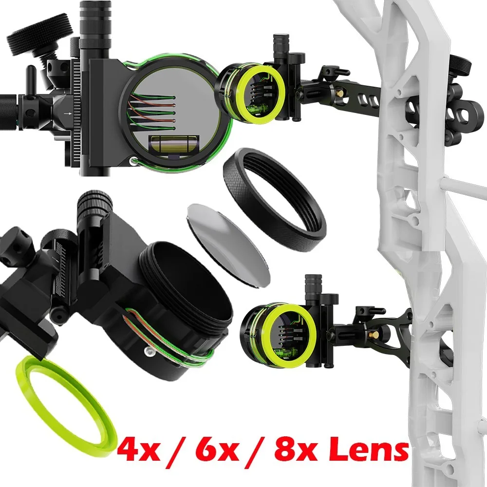 4x/6x/8x Compound Bow Sight Archery 5 Pin Sight CNC Aluminum Alloy Adjustable RH/LH for Outdoor Hunting Shooting Target Practice
4x/6x/8x Compound Bow Sight Archery 5 Pin Sight CNC Aluminum Alloy Adjustable RH/LH for Outdoor Hunting Shooting Target Practice