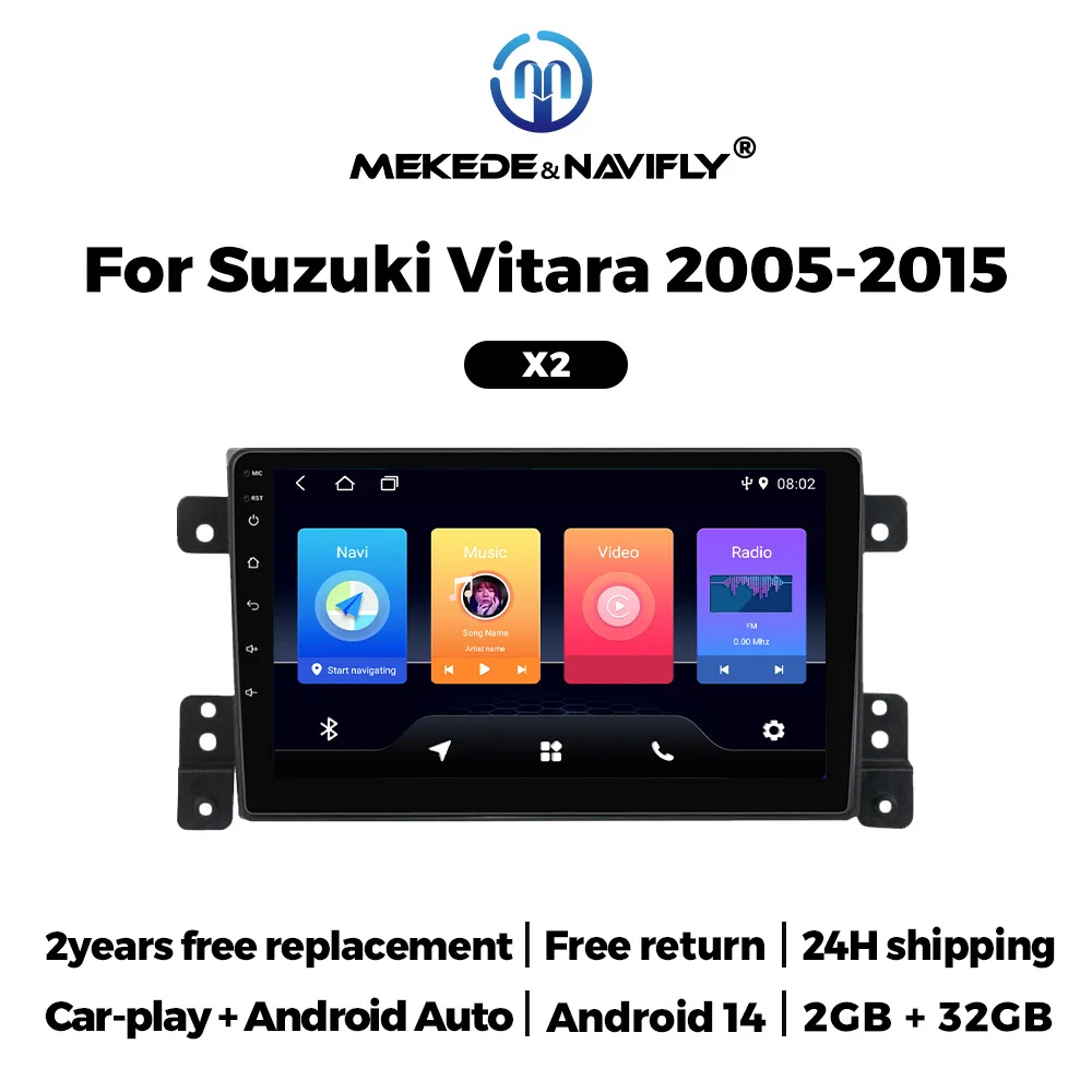 MEKEDE 24h Shipping for Suzuki Grand Vitara 3 2005-2015 Android 14 Car Intelligent System 9" Touch Screen Auto Radio GPS Navi
MEKEDE 24h Shipping for Suzuki Grand Vitara 3 2005-2015 Android 14 Car Intelligent System 9" Touch Screen Auto Radio GPS Navi