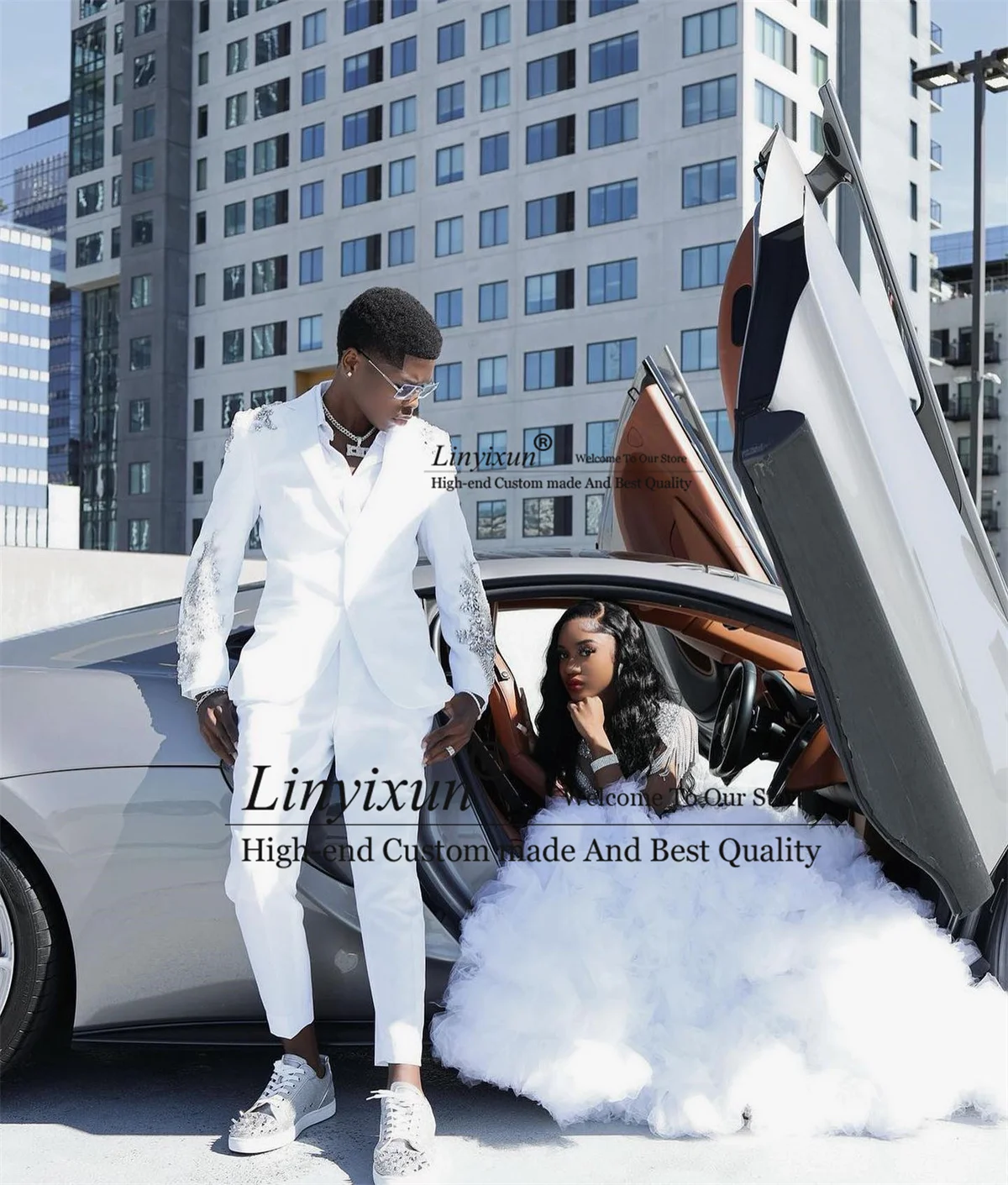 Sparkly Jewelry Ornament Men Suits 2 Pieces Set Groom Wedding Tuxedo Appliques Beaded Customized Party Prom Blazer Costume Homme
Sparkly Jewelry Ornament Men Suits 2 Pieces Set Groom Wedding Tuxedo Appliques Beaded Customized Party Prom Blazer Costume Homme