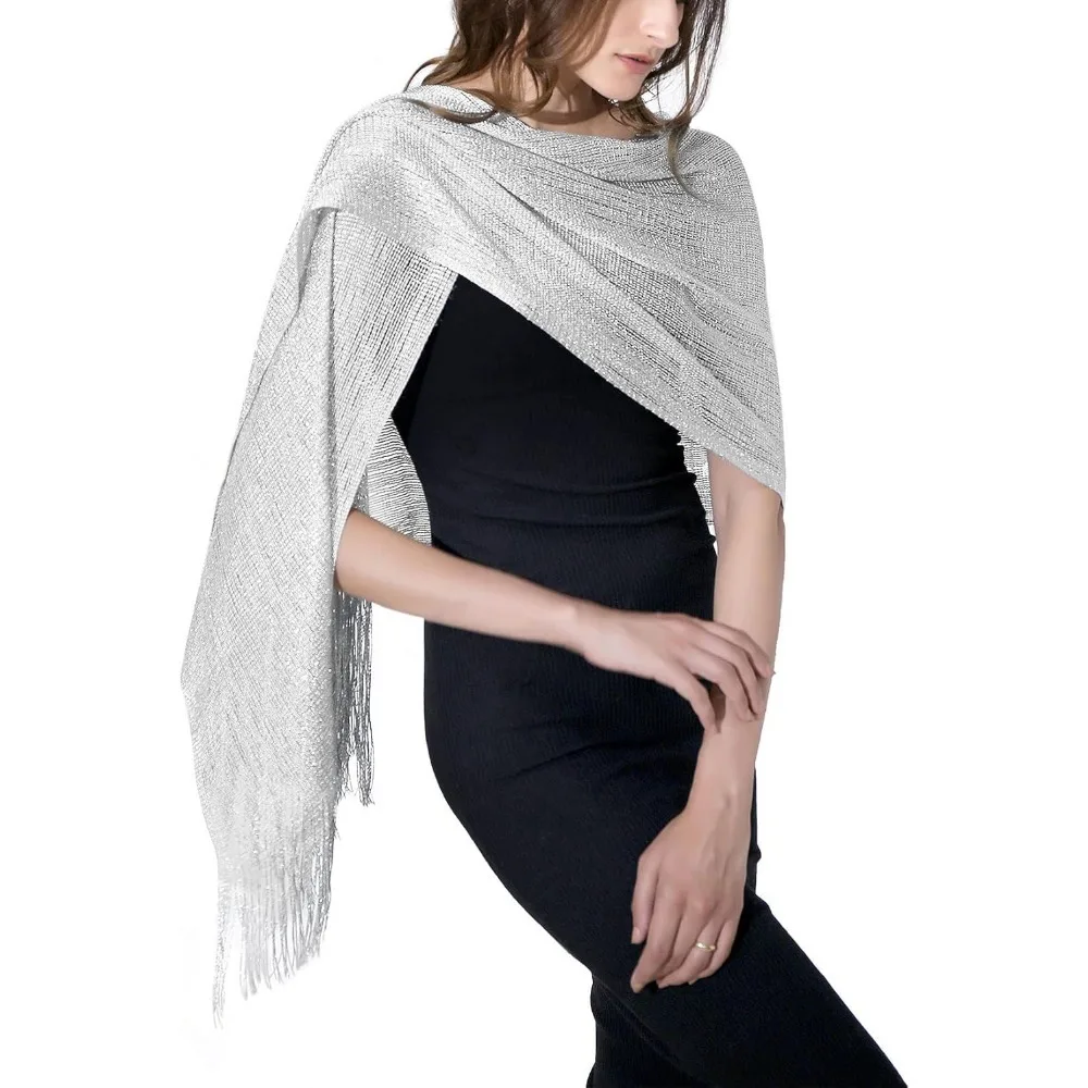 Ladies' shiny scarves and shawls are perfect as gifts for Christmas, Thanksgiving, Mother's Day, New Year, or birthdays
Ladies' shiny scarves and shawls are perfect as gifts for Christmas, Thanksgiving, Mother's Day, New Year, or birthdays