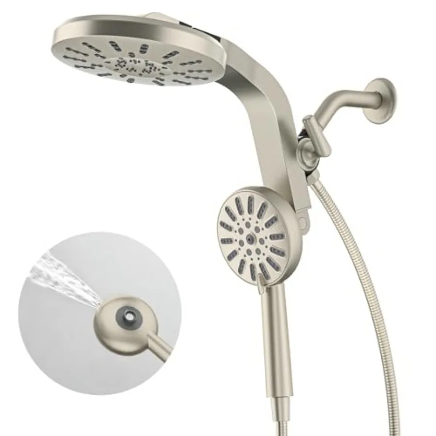 High Pressure Rain Shower Head with Handheld Combo, Magnetic Dual Shower Head, 8 Spray Handheld and Rainfall Showerhead, Adjust
High Pressure Rain Shower Head with Handheld Combo, Magnetic Dual Shower Head, 8 Spray Handheld and Rainfall Showerhead, Adjust