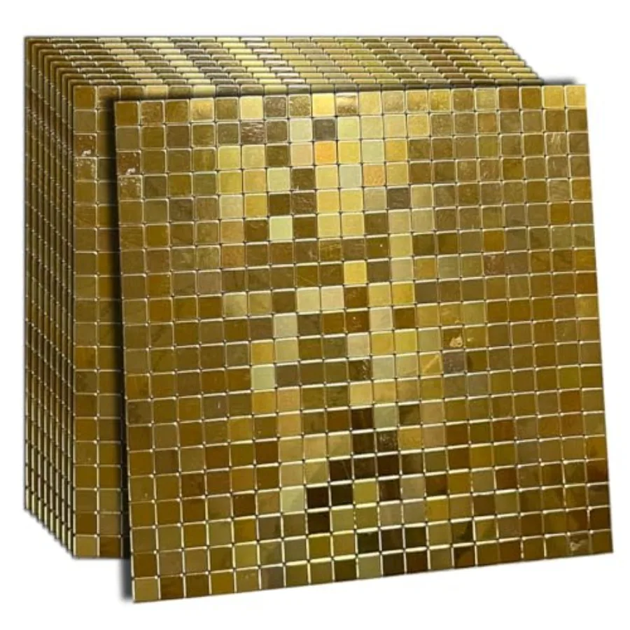 Kitchen self-adhesive metal backsplash, brushed aluminium surface, golden mirror color, peel-and-stick easy installation 11.73x
Kitchen self-adhesive metal backsplash, brushed aluminium surface, golden mirror color, peel-and-stick easy installation 11.73x