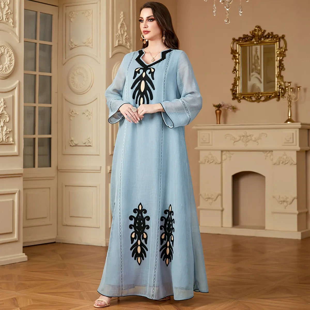 Dubai Muslim Women Embroidery Long Sleeves Dress Mesh Abayas Turkey Kaftan Saudi Ramadan Jalabiya Caftan Dresses Islam Clothes
Dubai Muslim Women Embroidery Long Sleeves Dress Mesh Abayas Turkey Kaftan Saudi Ramadan Jalabiya Caftan Dresses Islam Clothes