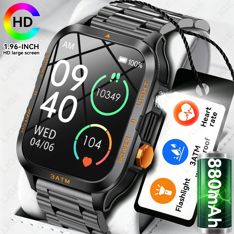LIGE Outdoor LED Flashlight Sports Smart Watches Men 880mAh Waterproof 1.96" HD Screen Bluetooth Call Health Monitor Smart Watch
LIGE Outdoor LED Flashlight Sports Smart Watches Men 880mAh Waterproof 1.96" HD Screen Bluetooth Call Health Monitor Smart Watch