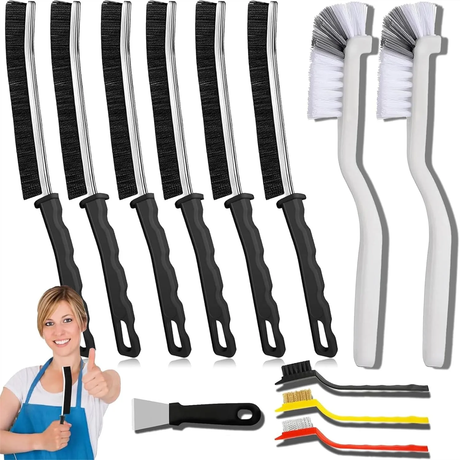 Hard Bristle Crevice Cleaning Brush Set for Deep Cleaning Kitchen Bathroom Grout Sink Bottles Blender Tight Spaces with Long
Hard Bristle Crevice Cleaning Brush Set for Deep Cleaning Kitchen Bathroom Grout Sink Bottles Blender Tight Spaces with Long