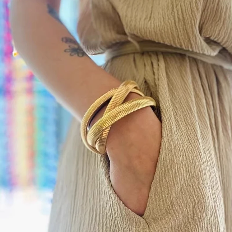 HQ Golden Snake Bone Bracelets for Women Luxury Wristband Fashion Titanium Steel Plated 18k Gold Bangles Bracelets Jewelry Gifts
HQ Golden Snake Bone Bracelets for Women Luxury Wristband Fashion Titanium Steel Plated 18k Gold Bangles Bracelets Jewelry Gifts