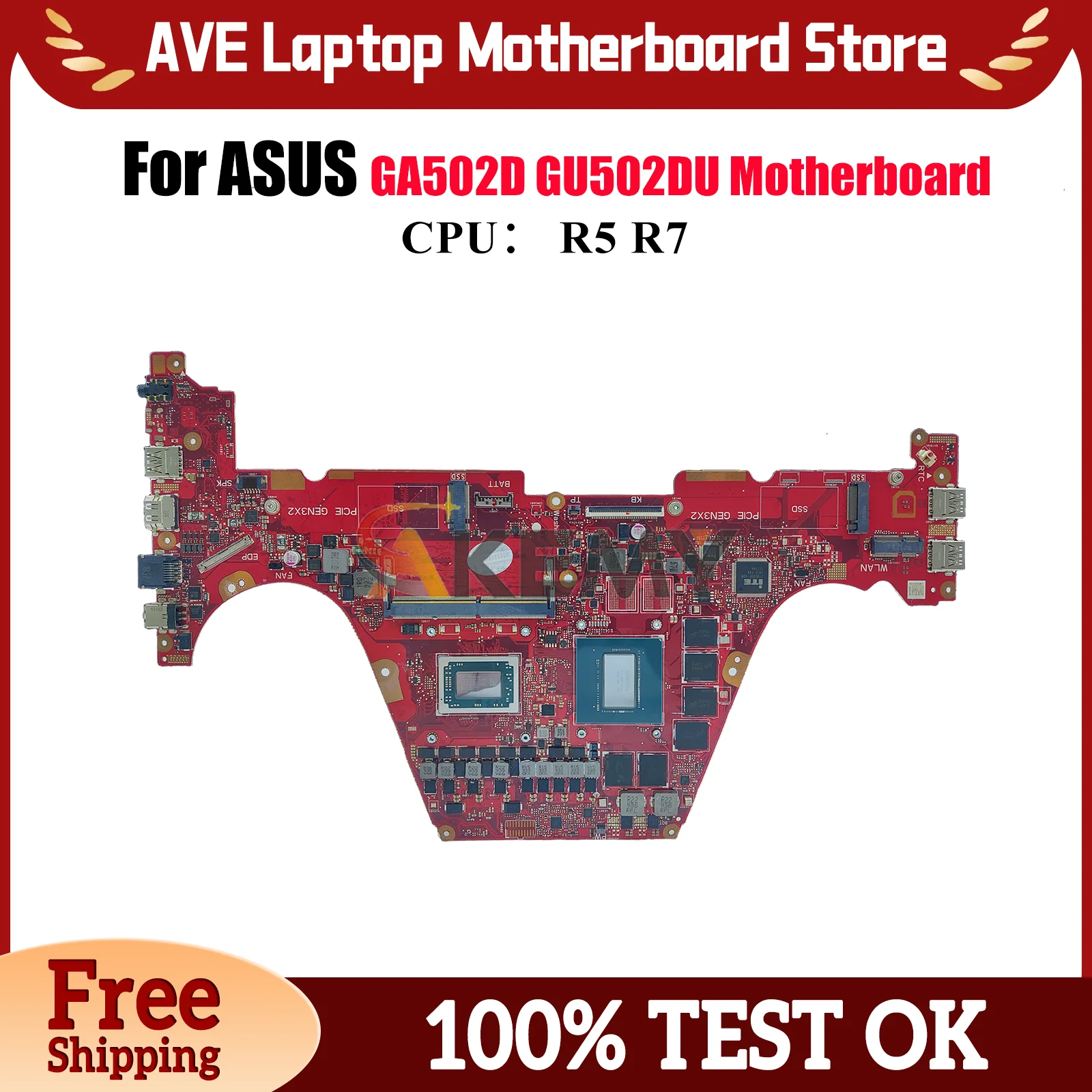 GU502DU Laptop Motherboard For ASUS ROG Zephyrus M15 GU502DU GU502D GA502D Notebook Mainboard With R5 R7 CPU 100% tests OK stk
GU502DU Laptop Motherboard For ASUS ROG Zephyrus M15 GU502DU GU502D GA502D Notebook Mainboard With R5 R7 CPU 100% tests OK stk