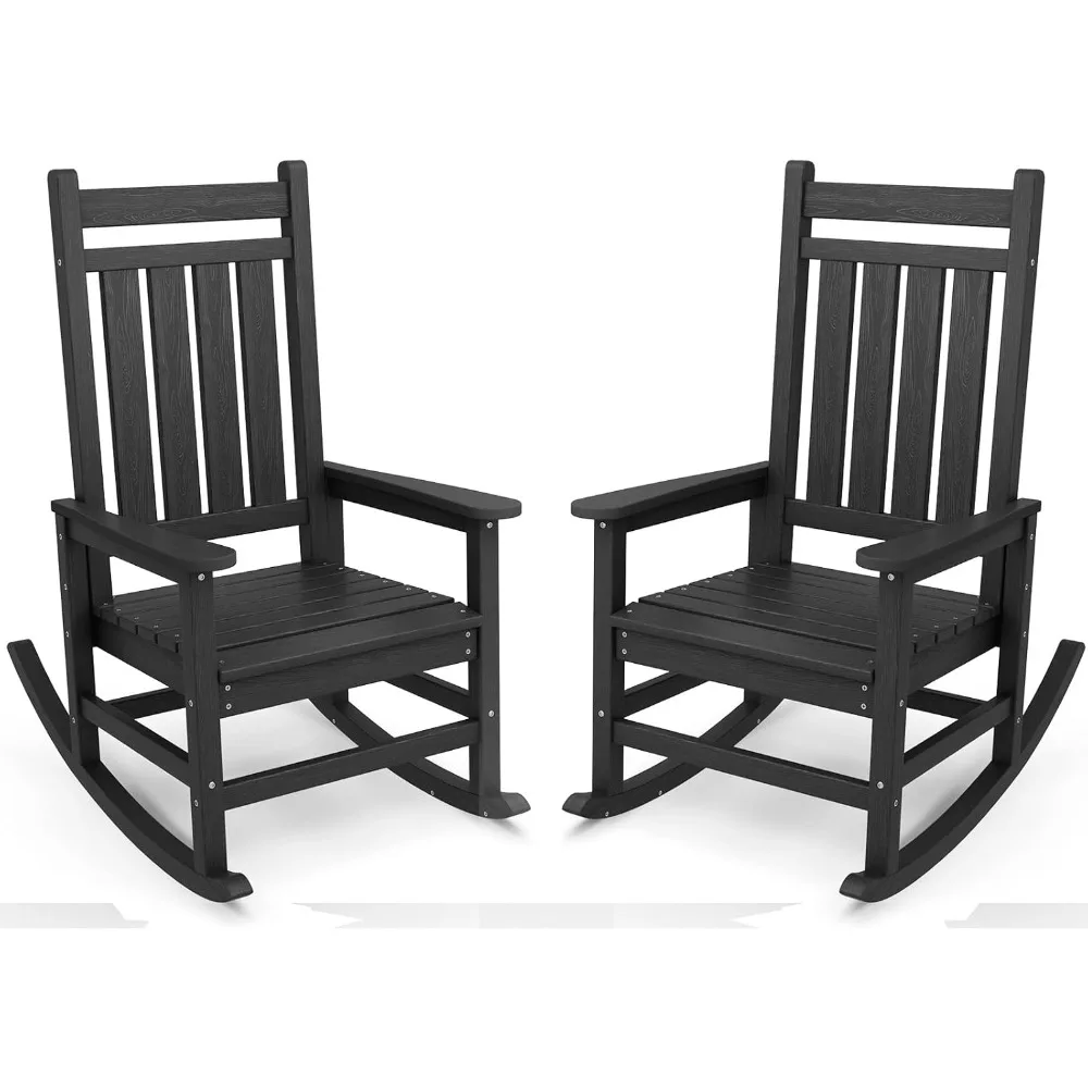 Outdoor Rocking Chair Set of 2, Rocking Chairs for Adult, Black Beach Chairs
Outdoor Rocking Chair Set of 2, Rocking Chairs for Adult, Black Beach Chairs