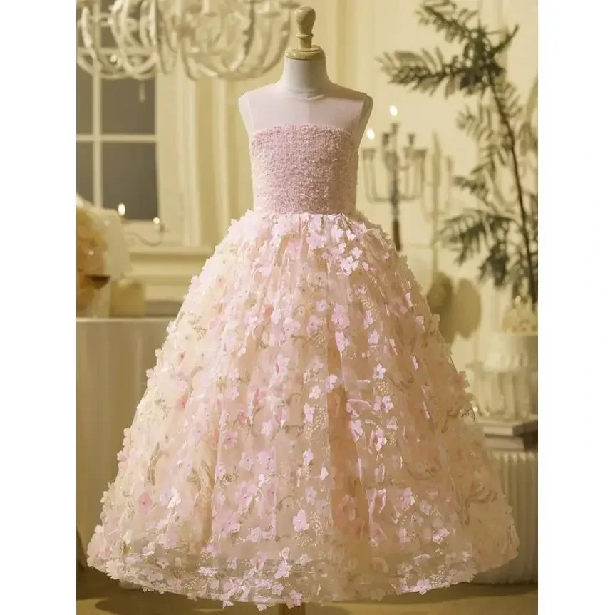 Customized Pink Flower Girl Dress For Wedding Appliques High Waist Sleeveless Elegant Kids Birthday First Communion Gown
Customized Pink Flower Girl Dress For Wedding Appliques High Waist Sleeveless Elegant Kids Birthday First Communion Gown