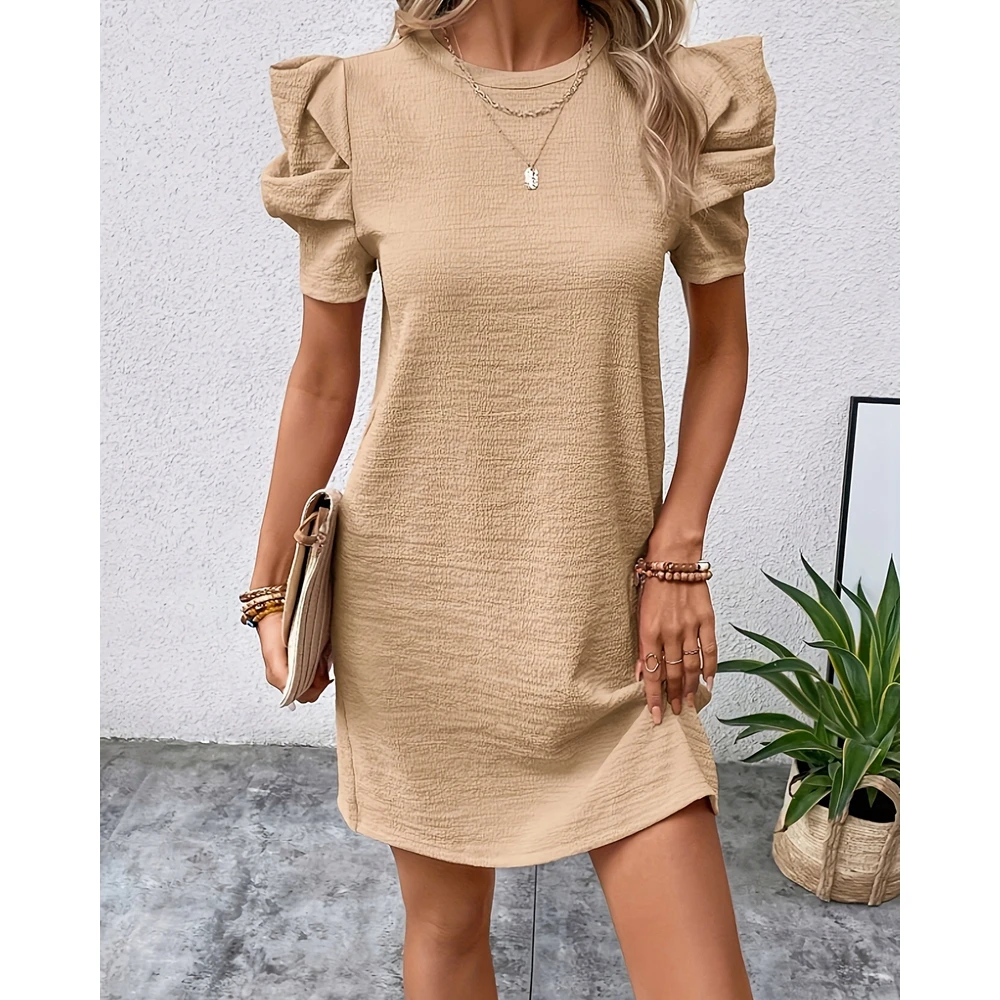 Summer Women Puff Sleeve Short Dress Solid Color Short Sleeve Casual Dress Streetwear
Summer Women Puff Sleeve Short Dress Solid Color Short Sleeve Casual Dress Streetwear