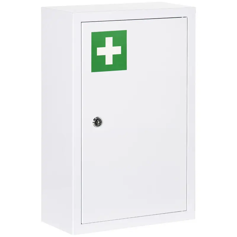 kleankin 12" x 18" Lockable Medicine Cabinet, 3 Tier Steel Medical Wall Box with 2 Keys and Shelves for Bathroom, White
kleankin 12" x 18" Lockable Medicine Cabinet, 3 Tier Steel Medical Wall Box with 2 Keys and Shelves for Bathroom, White