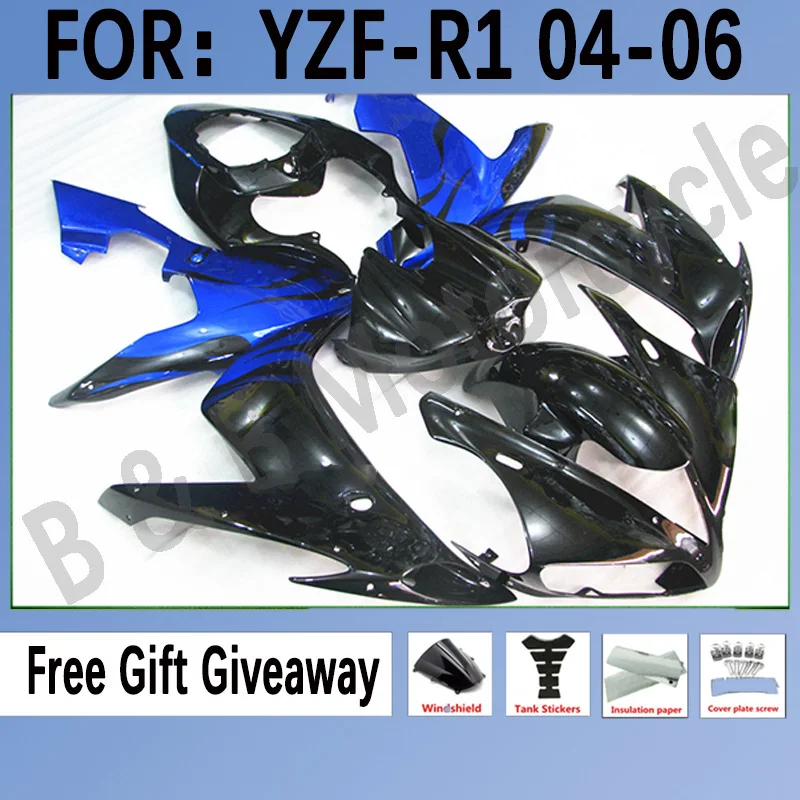 Motorcycle Fairing kit fits Yamaha YZF-R1 2004 2005 2006 YZF1000 04 05 06 Fairing Blue Black motorcycle Bodywork
Motorcycle Fairing kit fits Yamaha YZF-R1 2004 2005 2006 YZF1000 04 05 06 Fairing Blue Black motorcycle Bodywork