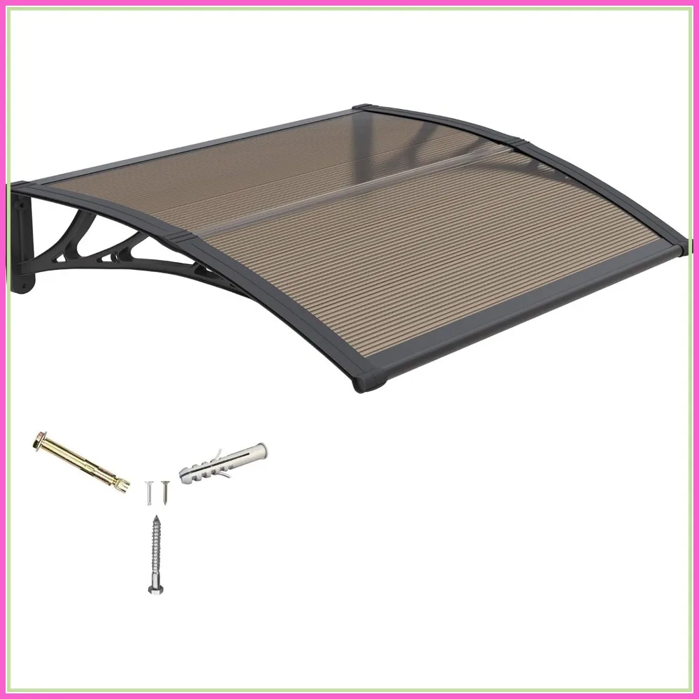 32x40 Inches Awning for Door Entrance, Polycarbonate Canopy with Steel Bracket, UV & Rain Protection for Porch Patio Deck
32x40 Inches Awning for Door Entrance, Polycarbonate Canopy with Steel Bracket, UV & Rain Protection for Porch Patio Deck