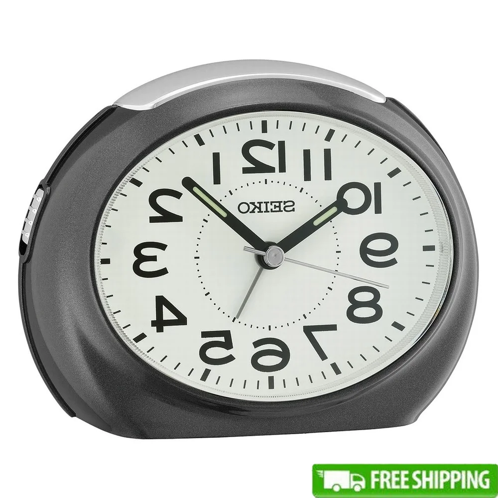 Analog Alarm Clock Quartz Snooze Beep Luminous Hands Quiet Sweep Metallic Black Bedside Timekeeper Battery Included
Analog Alarm Clock Quartz Snooze Beep Luminous Hands Quiet Sweep Metallic Black Bedside Timekeeper Battery Included
