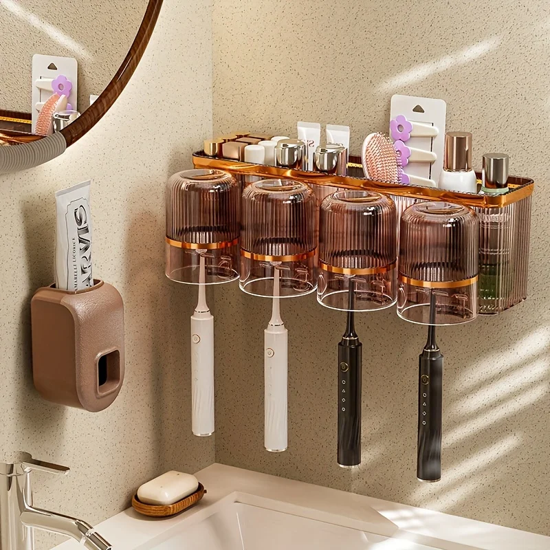 Luxury European Style Wall-Mounted Toothbrush Holder, Transparent Plastic, No-Drill Installation, Bathroom Organizer with Mouth
Luxury European Style Wall-Mounted Toothbrush Holder, Transparent Plastic, No-Drill Installation, Bathroom Organizer with Mouth