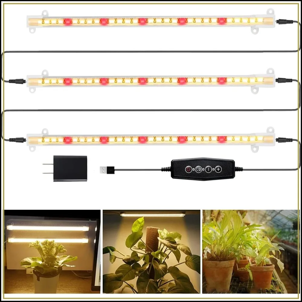 Full Spectrum LED Grow Light Strips, 3500K Dimmable Plant Lamp with Timer, 90 LEDs, Extendable for Indoor Plants
Full Spectrum LED Grow Light Strips, 3500K Dimmable Plant Lamp with Timer, 90 LEDs, Extendable for Indoor Plants