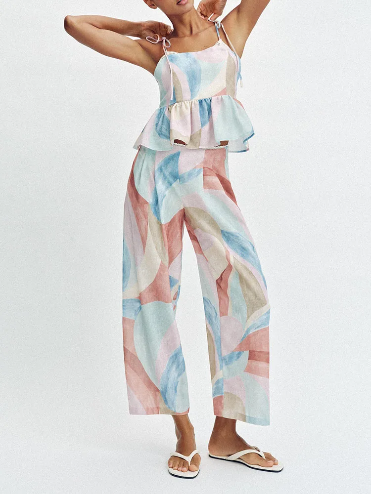 New Summer 2026 Women's Fashion Wide Leg Pants And Strap Tops plus Size Traditional Chinese Style Clothing Slim Fit Sleeveless
New Summer 2026 Women's Fashion Wide Leg Pants And Strap Tops plus Size Traditional Chinese Style Clothing Slim Fit Sleeveless