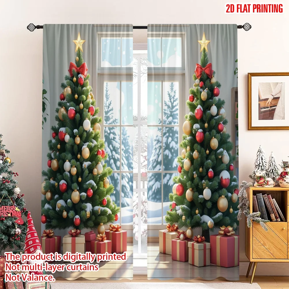 2pcs 2D flat printing Merry Christmas Popular Drapes Cozy Christmas Snowing Trees Fabric Without Electricity Family Party Use 
2pcs 2D flat printing Merry Christmas Popular Drapes Cozy Christmas Snowing Trees Fabric Without Electricity Family Party Use