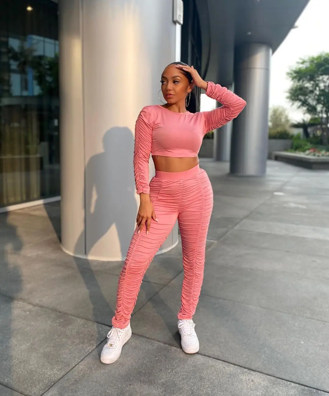 Casual Sporty Knitting Ribbed 2 Piece Outfits Jogging Sexy O Neck Tank Top + Leggings Bodycon Two Piece Set Tracksuit
Casual Sporty Knitting Ribbed 2 Piece Outfits Jogging Sexy O Neck Tank Top + Leggings Bodycon Two Piece Set Tracksuit
