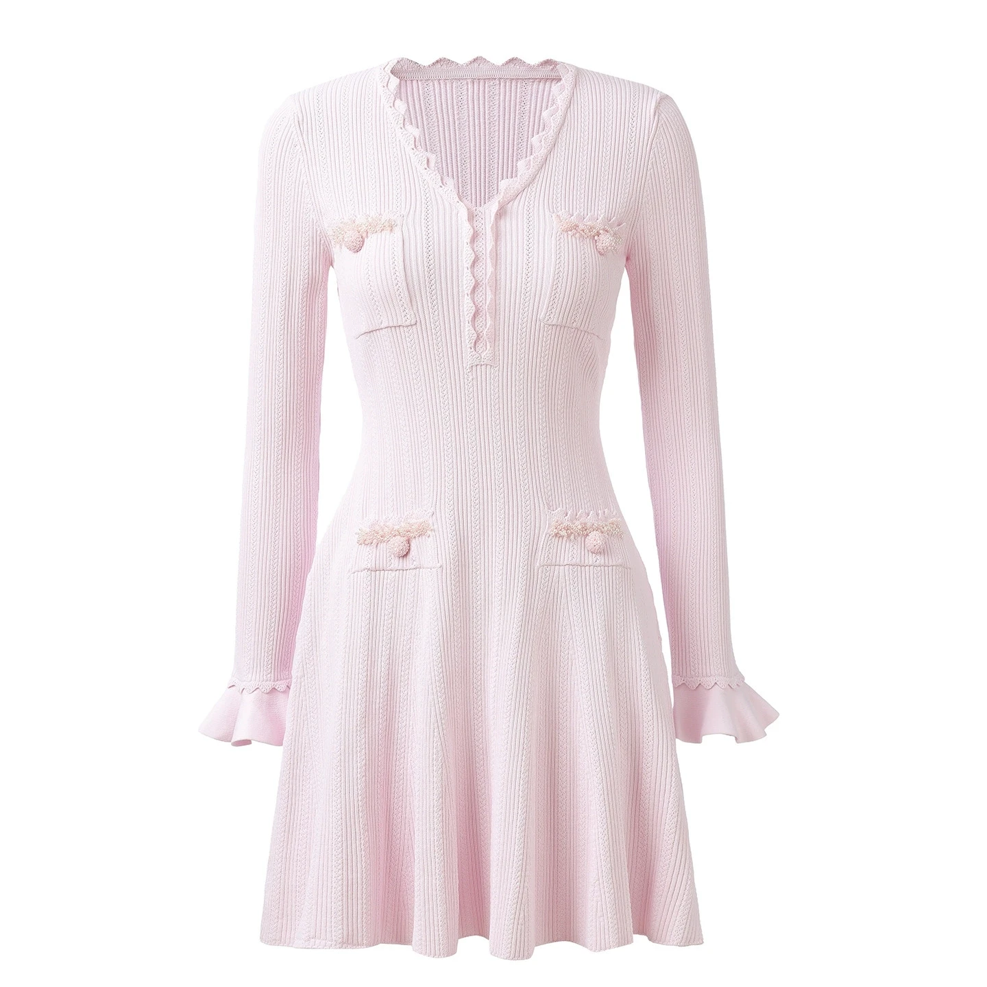 2026 Pink O Neck Long Sleeves Knitting Women Dress Fashion Flare Sleeves Dresses For Womens 51908
2026 Pink O Neck Long Sleeves Knitting Women Dress Fashion Flare Sleeves Dresses For Womens 51908
