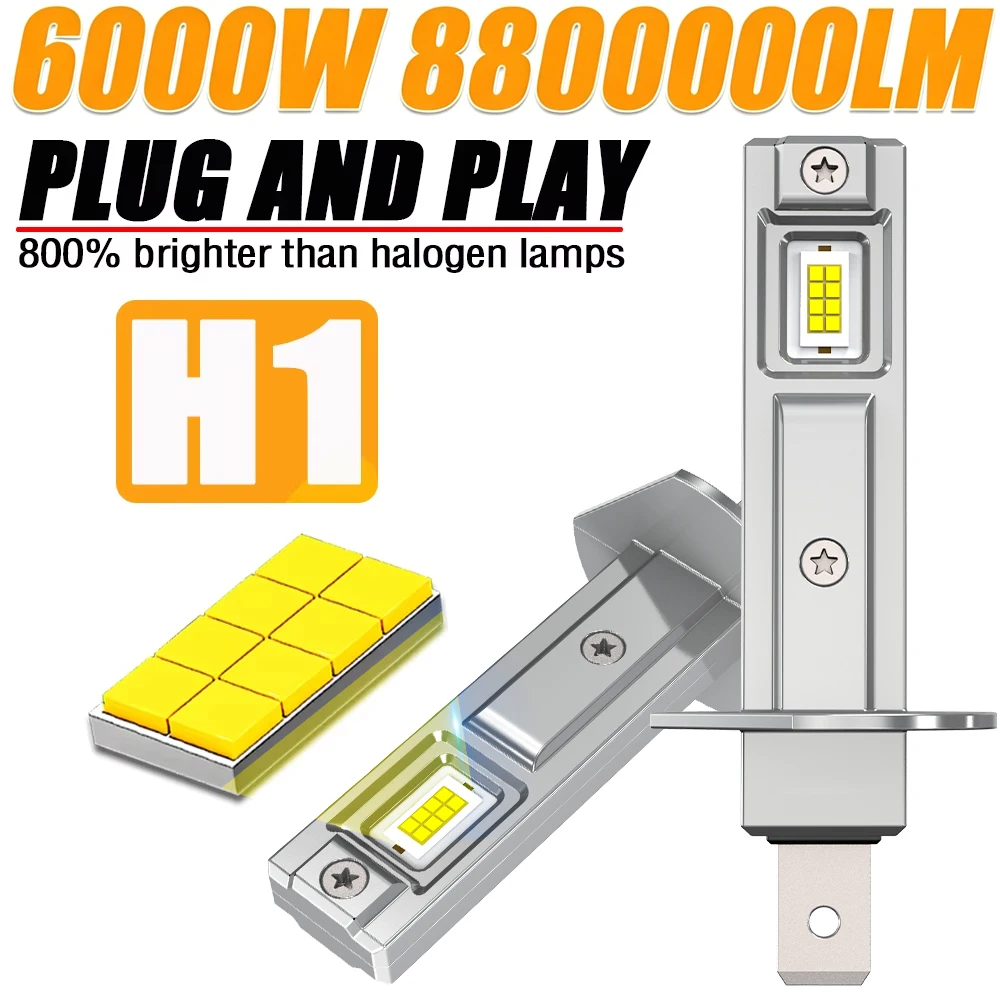 H1 LED Headlight Bulb CANBUS 8800000LM Super Bright Fog Lights for Automobile Mini Wireless Lamp Auto Headlamp Plug&Play 12V 24V
H1 LED Headlight Bulb CANBUS 8800000LM Super Bright Fog Lights for Automobile Mini Wireless Lamp Auto Headlamp Plug&Play 12V 24V