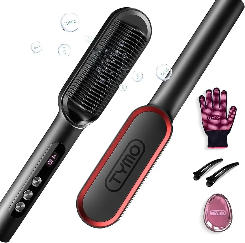 Ionic Hair Straightener Brush - Negative Ions, Titanium Coating, 9 Temp Settings & LED Display, Dual Voltage
Ionic Hair Straightener Brush - Negative Ions, Titanium Coating, 9 Temp Settings & LED Display, Dual Voltage