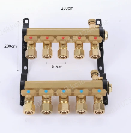 All-copper large flow thickened floor heating water separator Household geothermal floor heating assembly water separator 32mm
All-copper large flow thickened floor heating water separator Household geothermal floor heating assembly water separator 32mm