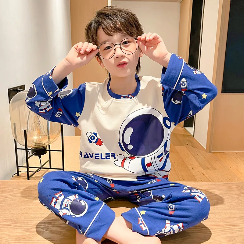 Cotton Children Pajamas Autumn and Winter Long-Sleeved Long Trousers Boys Combed Cartoon Pajamas Two-Piece Round Neck Kids Home
Cotton Children Pajamas Autumn and Winter Long-Sleeved Long Trousers Boys Combed Cartoon Pajamas Two-Piece Round Neck Kids Home