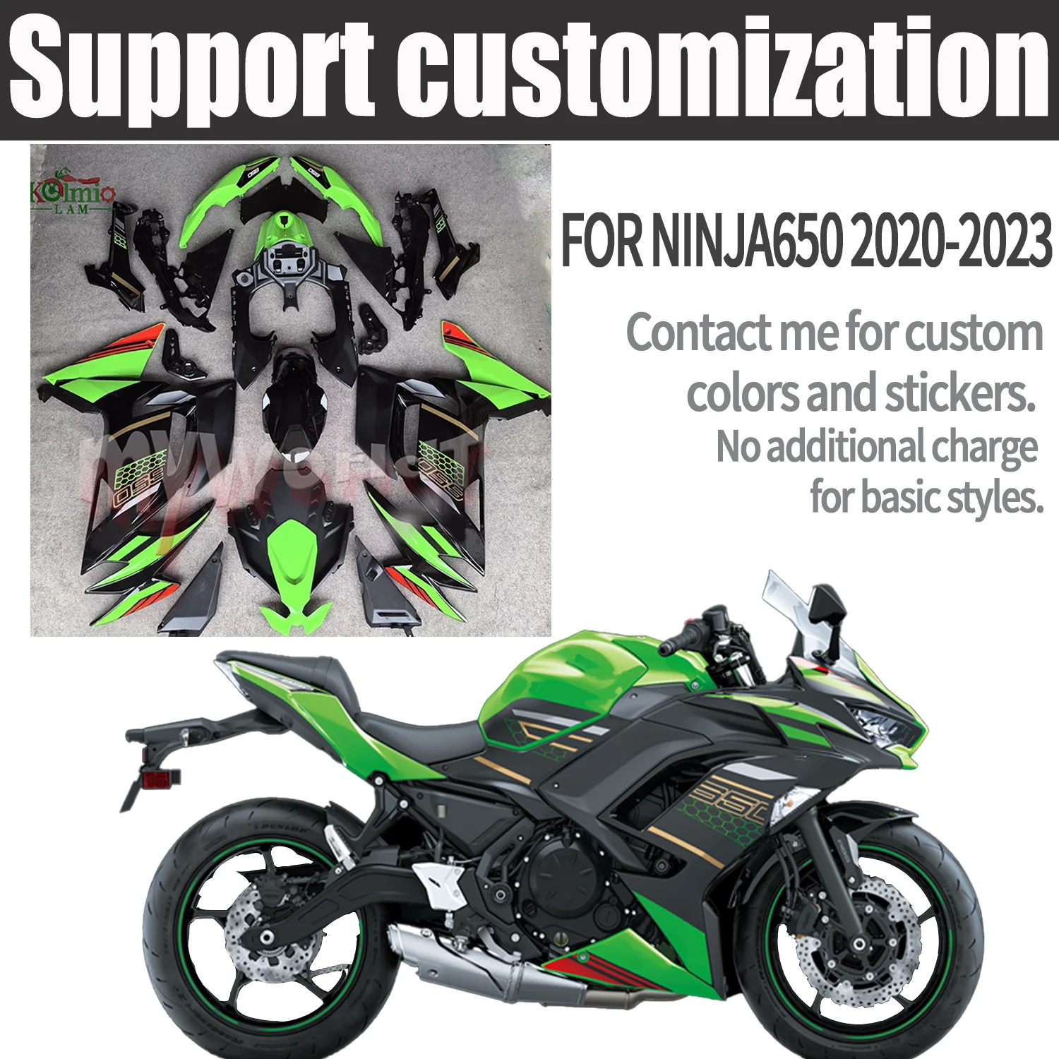 Fit For 2020 - 2023 Kawasaki Ninja 650 Motorcycle Accessories Fairing Set Bodywork Kit Panel EX650 Ninja 650R Ninja650 2021 KRT
Fit For 2020 - 2023 Kawasaki Ninja 650 Motorcycle Accessories Fairing Set Bodywork Kit Panel EX650 Ninja 650R Ninja650 2021 KRT