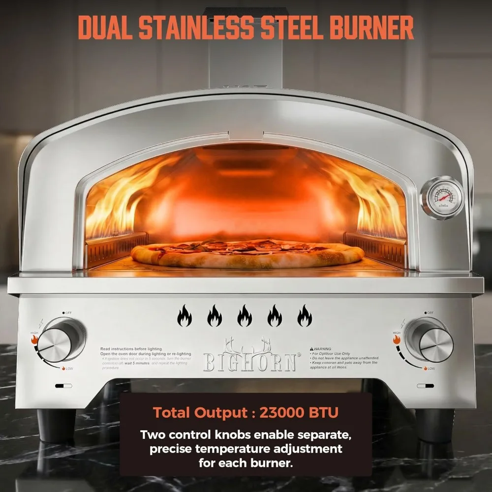 US Shipping Gas Pizza Oven Portable Propane Outdoor with 15 Inch Pizza Stone Stainless Steel Pizza Maker
US Shipping Gas Pizza Oven Portable Propane Outdoor with 15 Inch Pizza Stone Stainless Steel Pizza Maker