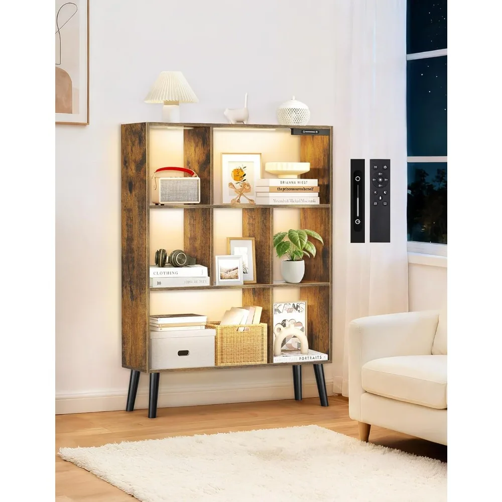 7-Cube Bookshelf Freestanding Storage Shelf with LED Lights Touch Remote Control Dimmable Modern Wooden Display Organizer for
7-Cube Bookshelf Freestanding Storage Shelf with LED Lights Touch Remote Control Dimmable Modern Wooden Display Organizer for
