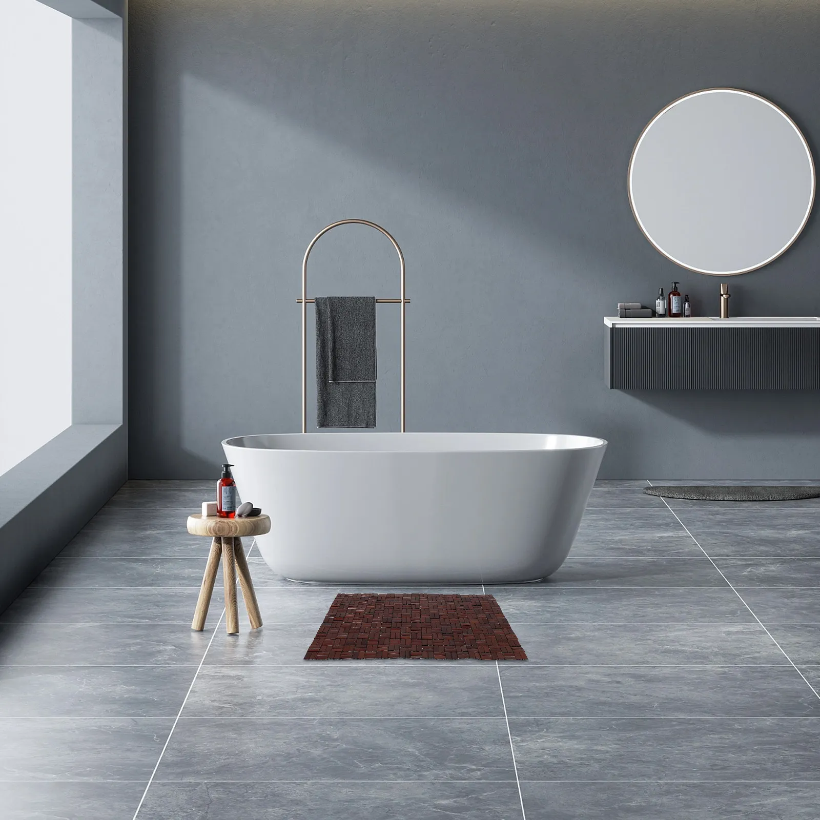 Bamboo Non Slip Bathroom Mat Foldable Wood Bathmat for Sauna Spa Shower Tub Floor Decor Apartment Essentials Bamboo Bath Mat
Bamboo Non Slip Bathroom Mat Foldable Wood Bathmat for Sauna Spa Shower Tub Floor Decor Apartment Essentials Bamboo Bath Mat