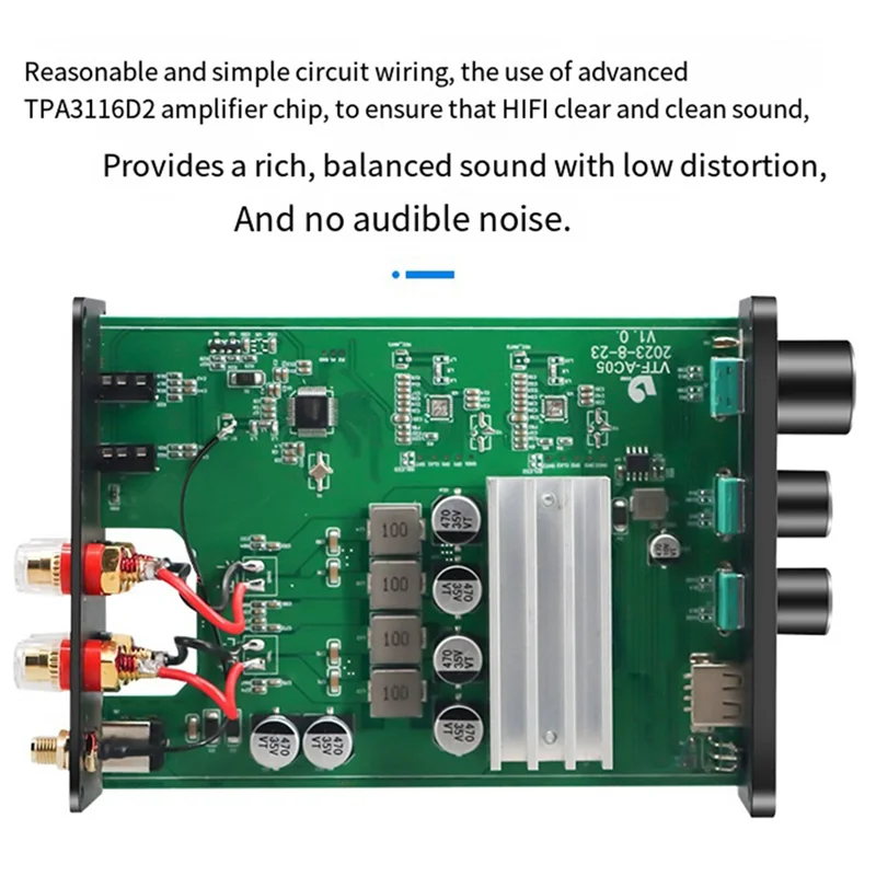 TPA3116 Bluetooth 5.3 цифровой усилитель мощности Hi-Fi стерео усилитель мощности аудио усилитель USB декодер 50 Вт + 50 Вт американская вилка прочный B
TPA3116 Bluetooth 5.3 цифровой усилитель мощности Hi-Fi стерео усилитель мощности аудио усилитель USB декодер 50 Вт + 50 Вт американская вилка прочный B
