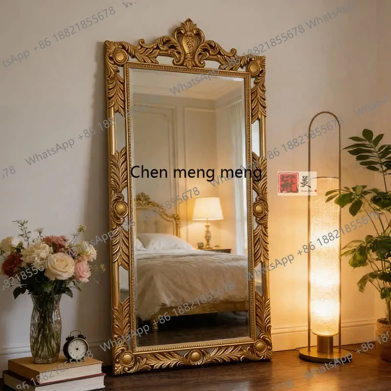 French retro floor-to-ceiling large mirror European home full-body mirror American engraved clothing store
French retro floor-to-ceiling large mirror European home full-body mirror American engraved clothing store