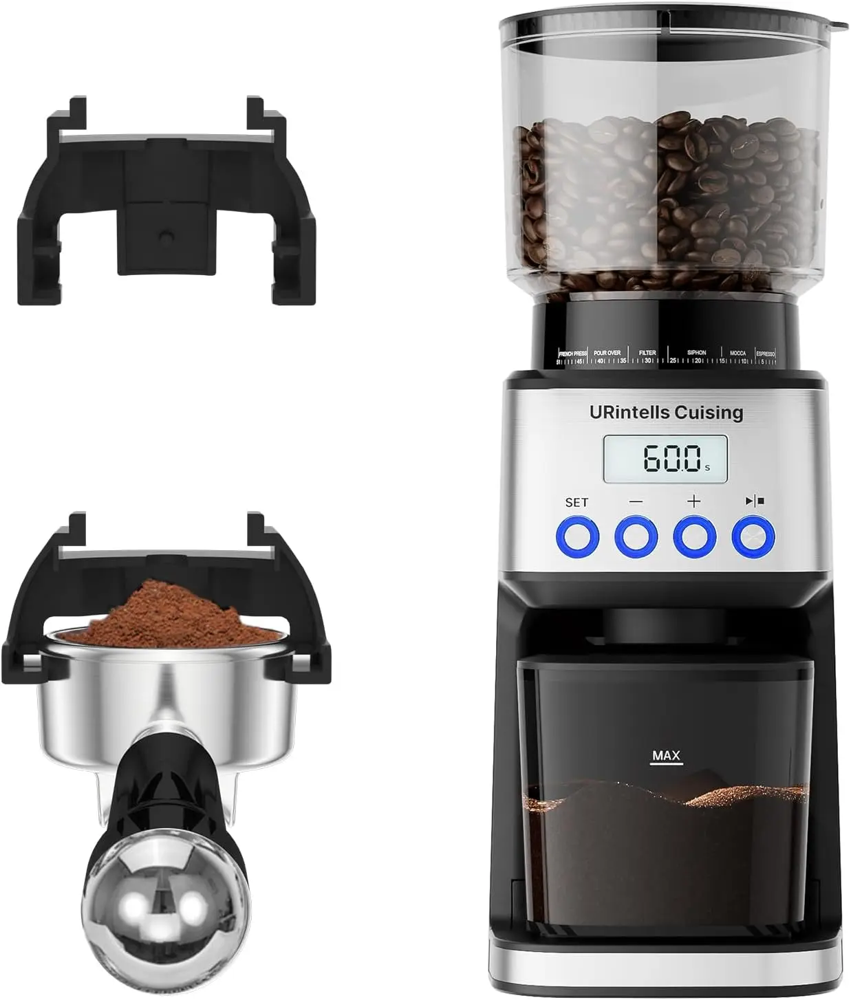 Espresso Grinder Burr Coffee Grinder with 51 Grind Settings Precision Timer Stainless Steel Coffee Grinder with Easy Cleaning
Espresso Grinder Burr Coffee Grinder with 51 Grind Settings Precision Timer Stainless Steel Coffee Grinder with Easy Cleaning