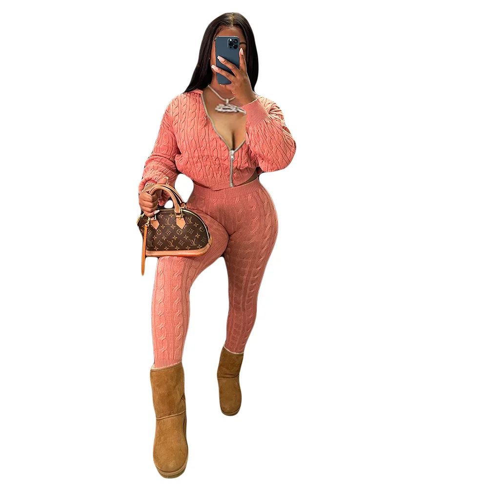 Sweater 2 Piece Set African Clothes Women Zipper Hooded Top Pant Suit Autumn Winter Casual Solid Knitted Sweater African Outfits
Sweater 2 Piece Set African Clothes Women Zipper Hooded Top Pant Suit Autumn Winter Casual Solid Knitted Sweater African Outfits