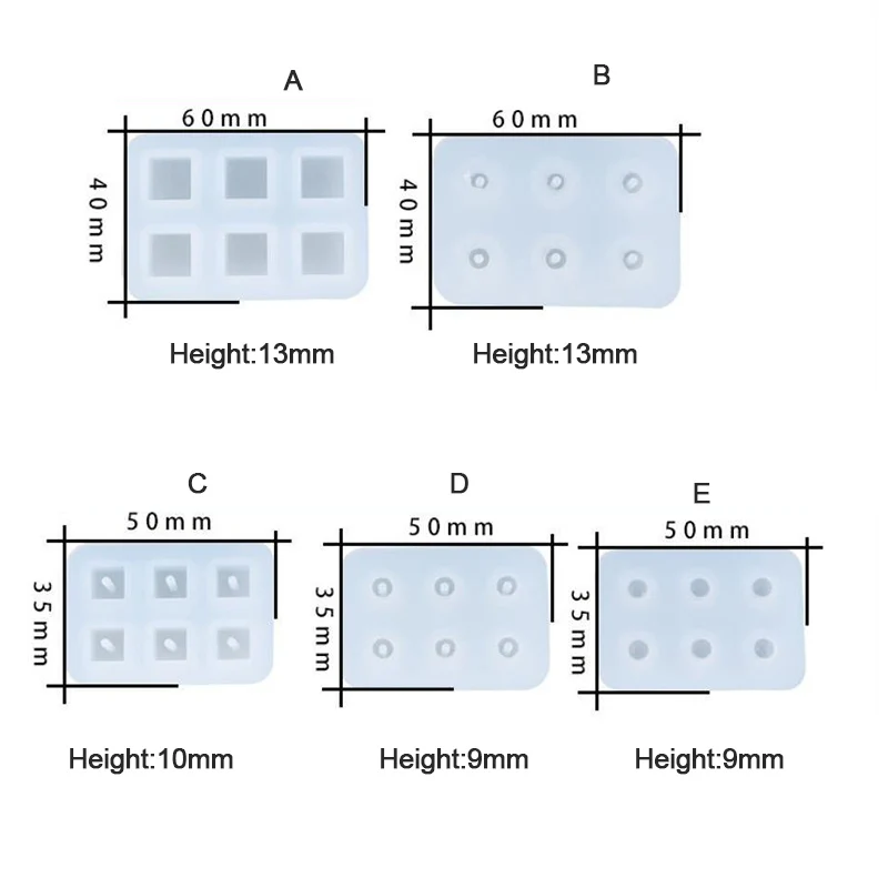 DIY Epoxy Jewelry Rectangle Silicone Mould Square Bead Ball 6 Holes Pendant Making Mold for Handcraft Art
DIY Epoxy Jewelry Rectangle Silicone Mould Square Bead Ball 6 Holes Pendant Making Mold for Handcraft Art