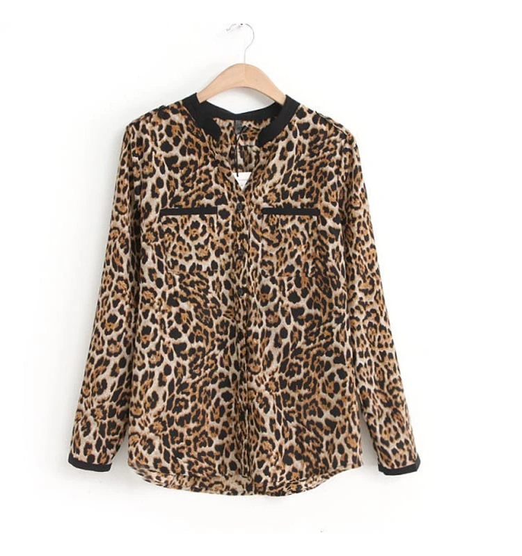 Women's Long Sve Leopard Print irt Stand Collar Street Sle Cosite Fabric Button Plaet Regular Fit Straight Cut
Women's Long Sve Leopard Print irt Stand Collar Street Sle Cosite Fabric Button Plaet Regular Fit Straight Cut