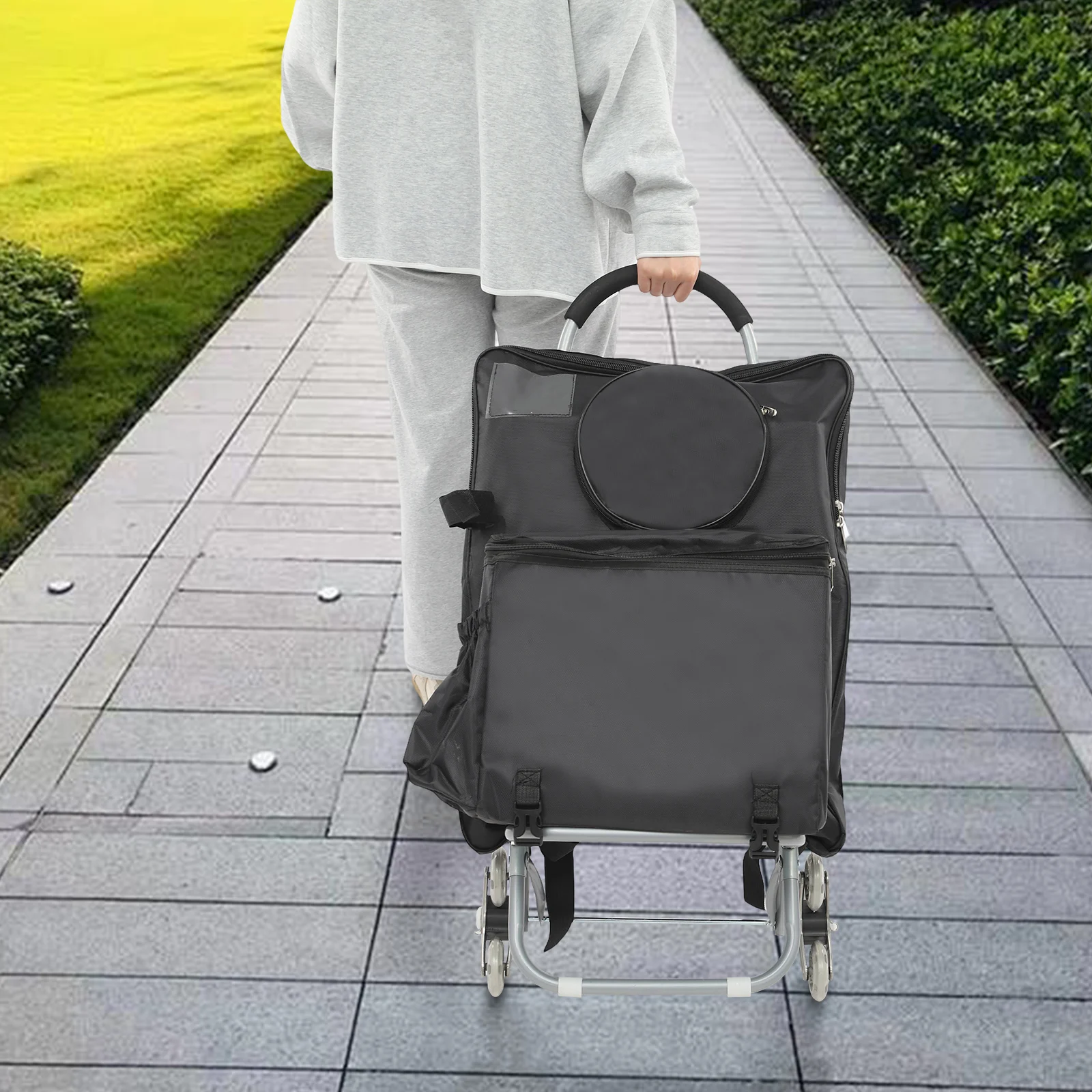 Rolling Art Cart, Folding Wheeled Portable Chair Cart with Storage Bag, Artist Utility Cart for Grocery Shopping Travel Outdoor Painting, Steel Frame Oxford Cloth Black
Rolling Art Cart, Folding Wheeled Portable Chair Cart with Storage Bag, Artist Utility Cart for Grocery Shopping Travel Outdoor Painting, Steel Frame Oxford Cloth Black
