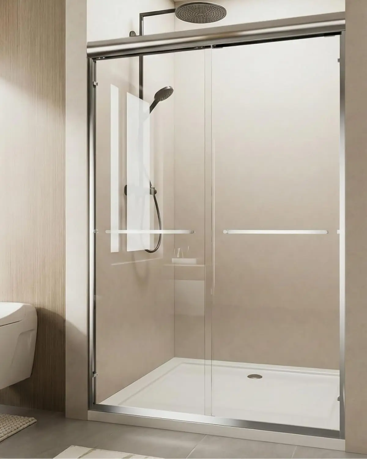 Glass Shower Doors, 44-48 in W x 72 in H Glass Shower Door, 1/4 in(6mm) Tempered Glass, Chrome Aluminum Framed Shower Door for W
Glass Shower Doors, 44-48 in W x 72 in H Glass Shower Door, 1/4 in(6mm) Tempered Glass, Chrome Aluminum Framed Shower Door for W