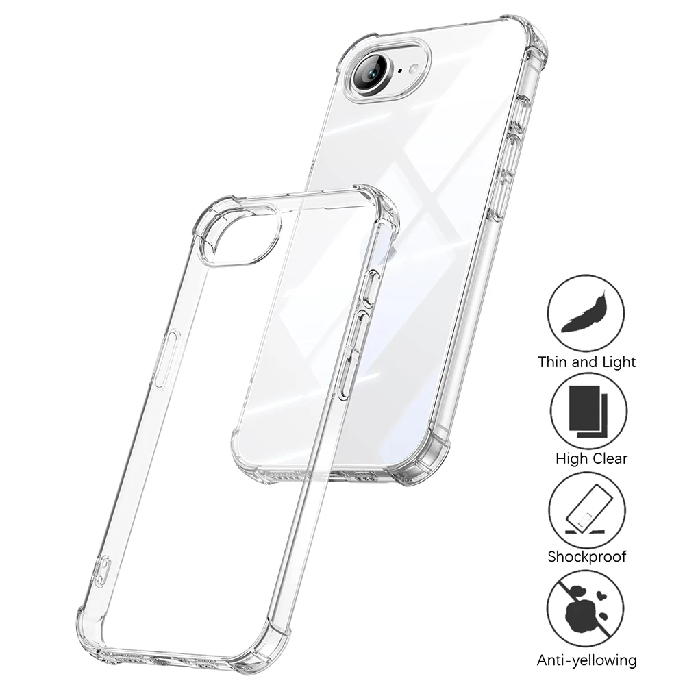 Luxury Shockproof Silicone Soft Case For iPhone Se4 2025 SE 4 Ultra Thin Clear Back Cover For iPhone 16E Transparent Shell Coque
Luxury Shockproof Silicone Soft Case For iPhone Se4 2025 SE 4 Ultra Thin Clear Back Cover For iPhone 16E Transparent Shell Coque