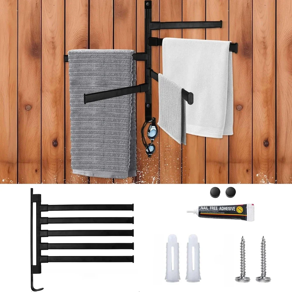 5 Bars Swivel Outdoor Towel Rack with Hook Rotating Pool Towel Rack Bathroom Towel Rack Kitchen Shelf Hanger Wall Mounted
5 Bars Swivel Outdoor Towel Rack with Hook Rotating Pool Towel Rack Bathroom Towel Rack Kitchen Shelf Hanger Wall Mounted
