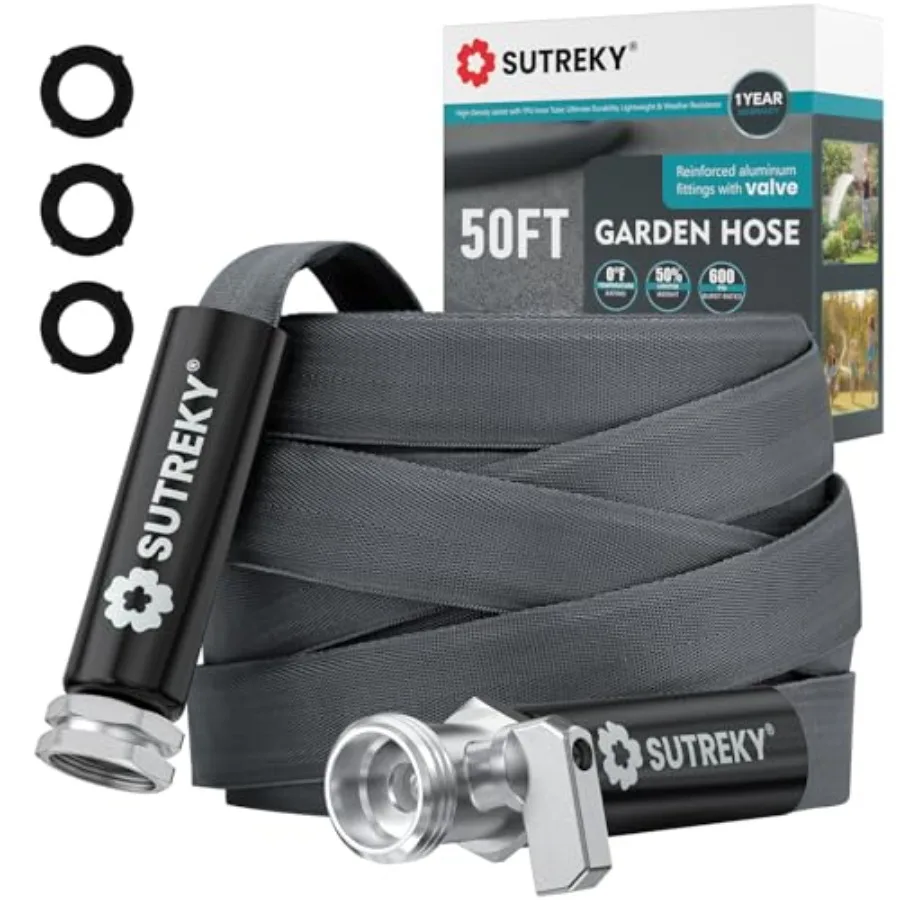 50ft Garden Hose, Ultra Lightweight All-Weather Water Hose, Durable and Flexible, Built-in Valve, Leak-free Connections, TPU Wa
50ft Garden Hose, Ultra Lightweight All-Weather Water Hose, Durable and Flexible, Built-in Valve, Leak-free Connections, TPU Wa