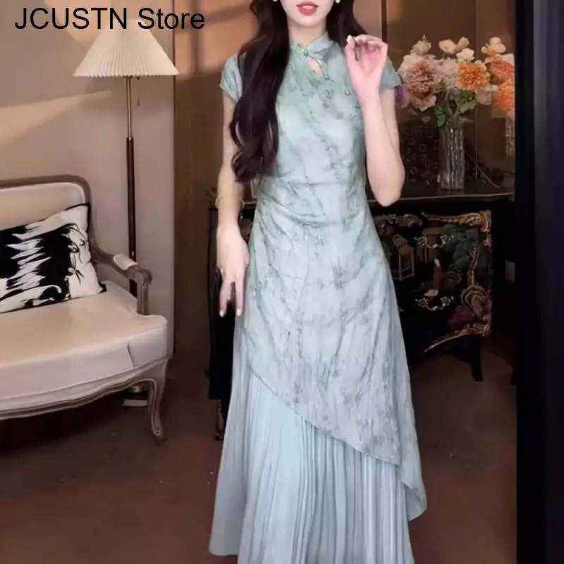 Новое китайское Cheongsam, летнее новое стильное модное Qipao, нерегулярное искусственное двухсекционное тонкое платье, улучшенное Cheongsam Vestidos
Новое китайское Cheongsam, летнее новое стильное модное Qipao, нерегулярное искусственное двухсекционное тонкое платье, улучшенное Cheongsam Vestidos