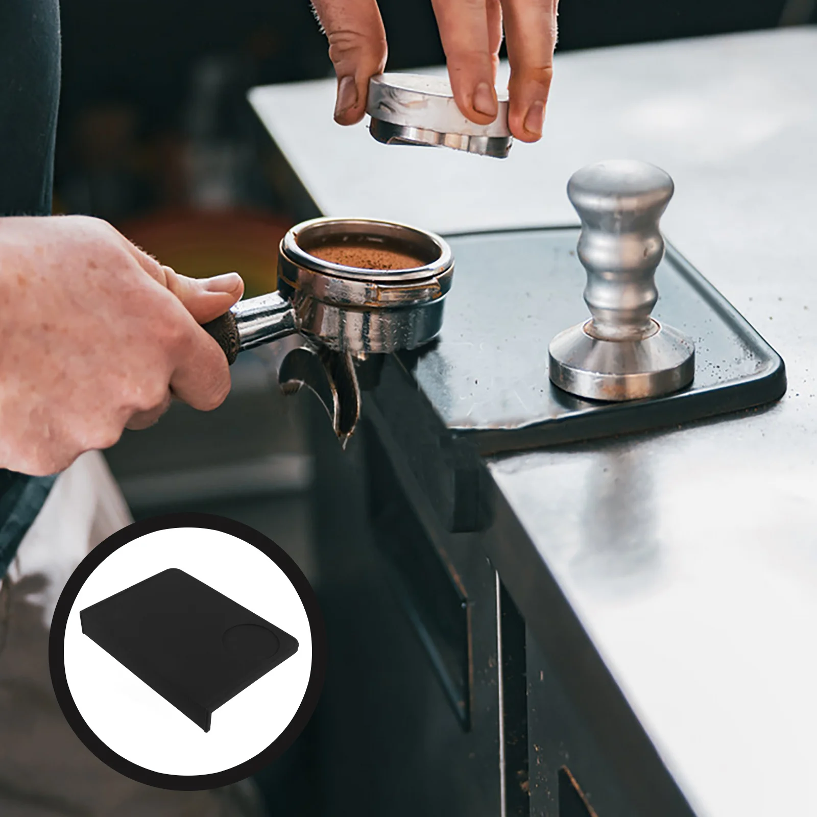 Non-Slip Espresso Tamping Silicone Tamper Station Corner Design Waterproof Coffee Maker Countertop Accessories Black
Non-Slip Espresso Tamping Silicone Tamper Station Corner Design Waterproof Coffee Maker Countertop Accessories Black