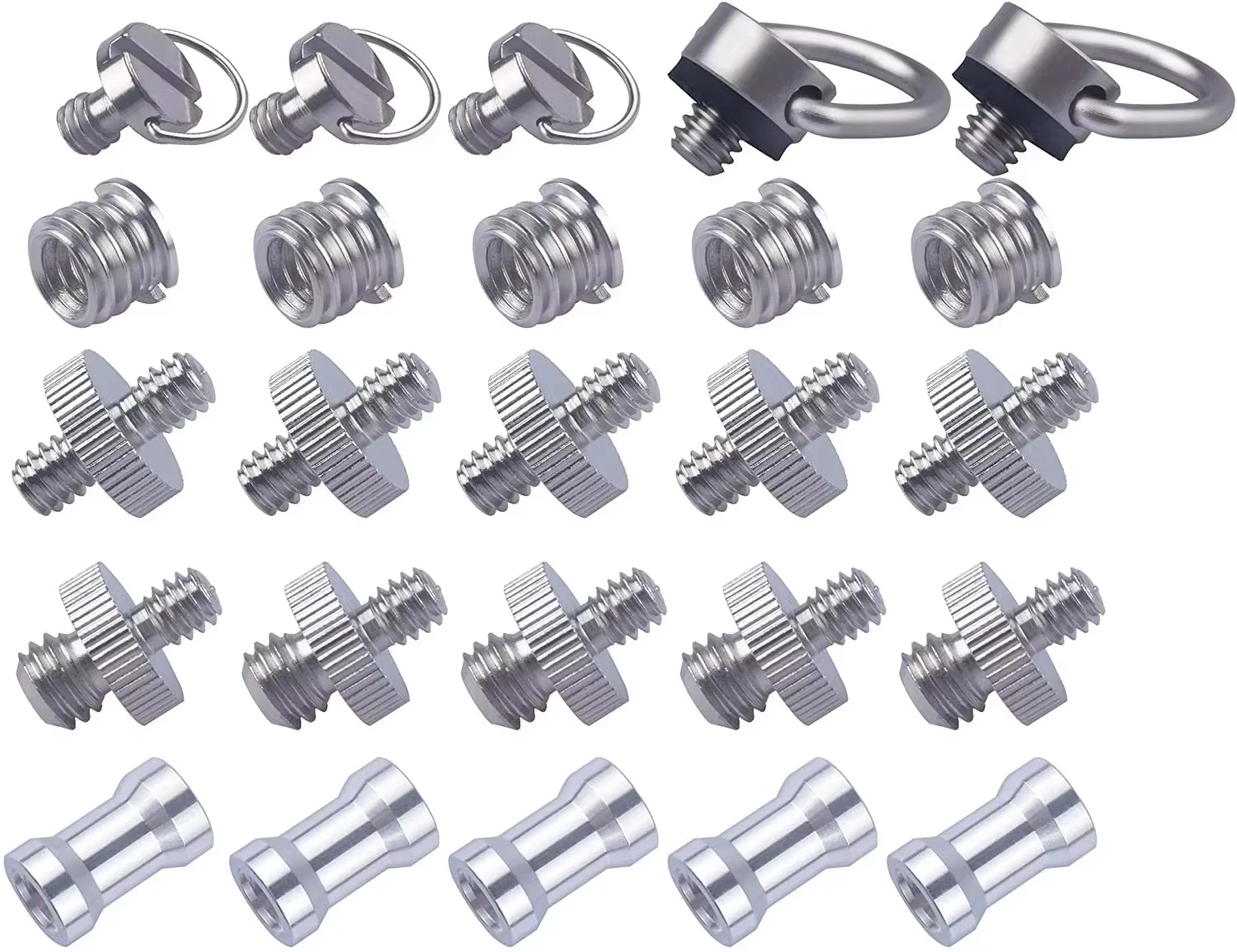 25Pcs 1/4 Inch and 3/8 Inch Converter Threaded Screws 1/4" Hot Shoe Adapter Mount Camera Ball Head Set fr Camera/Tripod/Monopod
25Pcs 1/4 Inch and 3/8 Inch Converter Threaded Screws 1/4" Hot Shoe Adapter Mount Camera Ball Head Set fr Camera/Tripod/Monopod