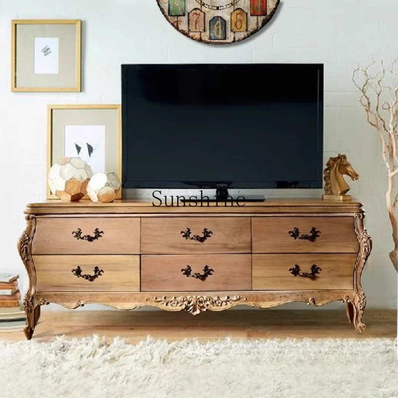 French solid wood TV cabinet simple engraved audio-visual cabinet can be customized
French solid wood TV cabinet simple engraved audio-visual cabinet can be customized