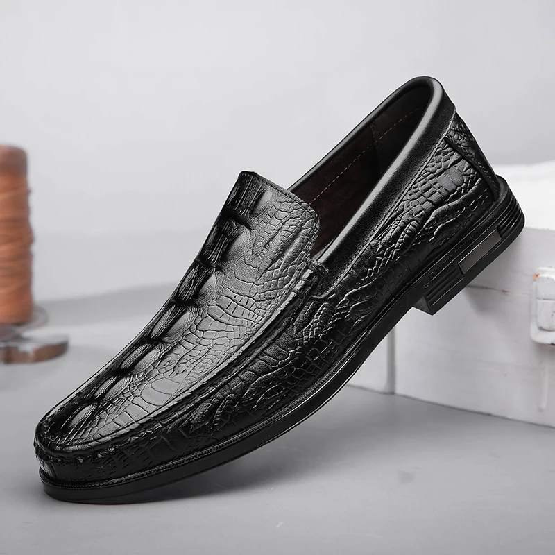 Brand Casual Shoes High Quality Men's Alligator pattern Leather Shoes Spring Summer Genuine Leather Ladies Moccasin Loafers
Brand Casual Shoes High Quality Men's Alligator pattern Leather Shoes Spring Summer Genuine Leather Ladies Moccasin Loafers