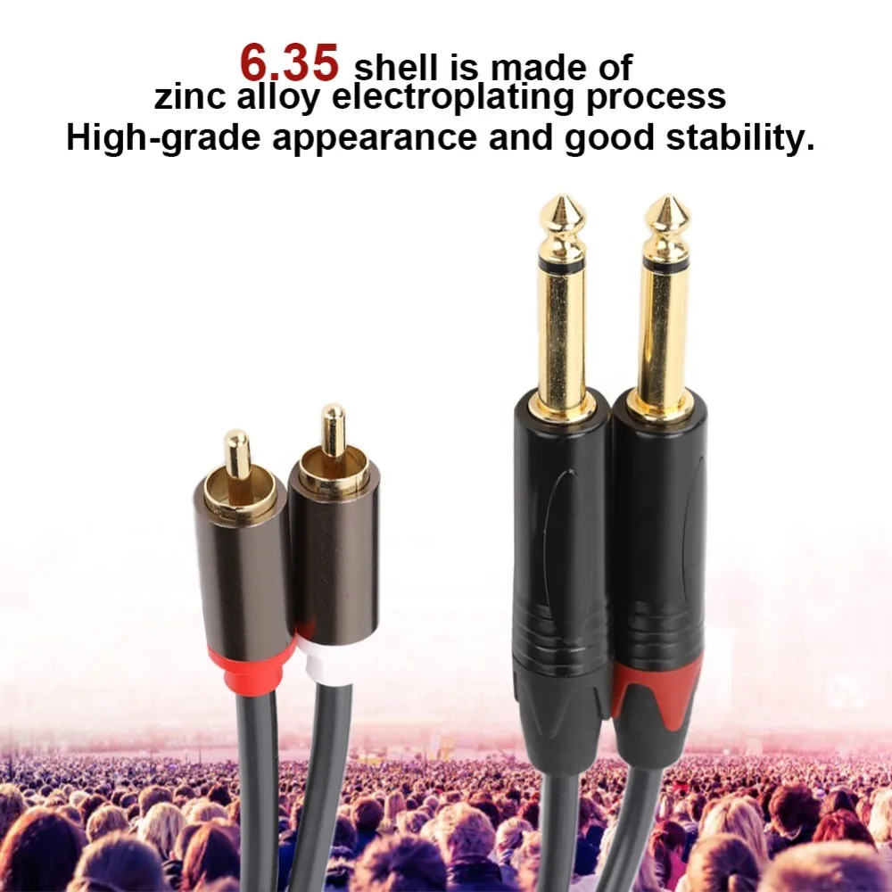 Кабель аудио 1.5M 2RCA на двойной 6.35 мм одноканальный, в алюминиевом корпусе, Plug and Play, для микшера, усилителя, гитары, гибкий
Кабель аудио 1.5M 2RCA на двойной 6.35 мм одноканальный, в алюминиевом корпусе, Plug and Play, для микшера, усилителя, гитары, гибкий