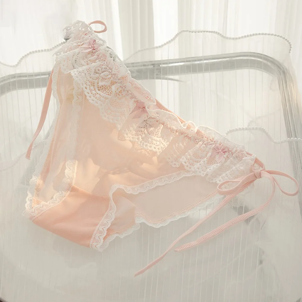 Lolita Low Waist Lace Panties Cotton Crotch Lingerie Underwear for Women Bow Lace-up Briefs Lady
Lolita Low Waist Lace Panties Cotton Crotch Lingerie Underwear for Women Bow Lace-up Briefs Lady